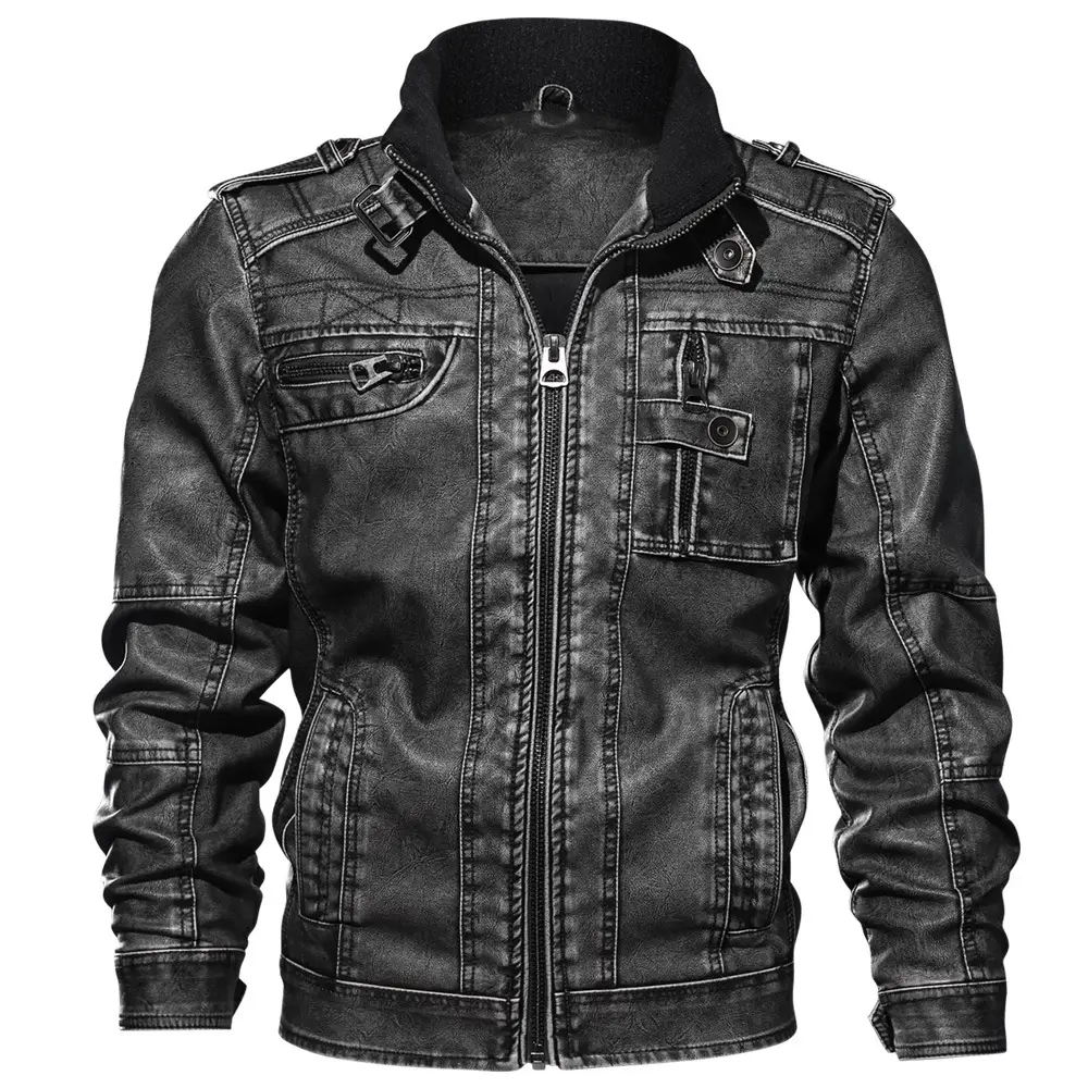 PU Leather Jacket Men's Large Size Autumn And Winter Coat