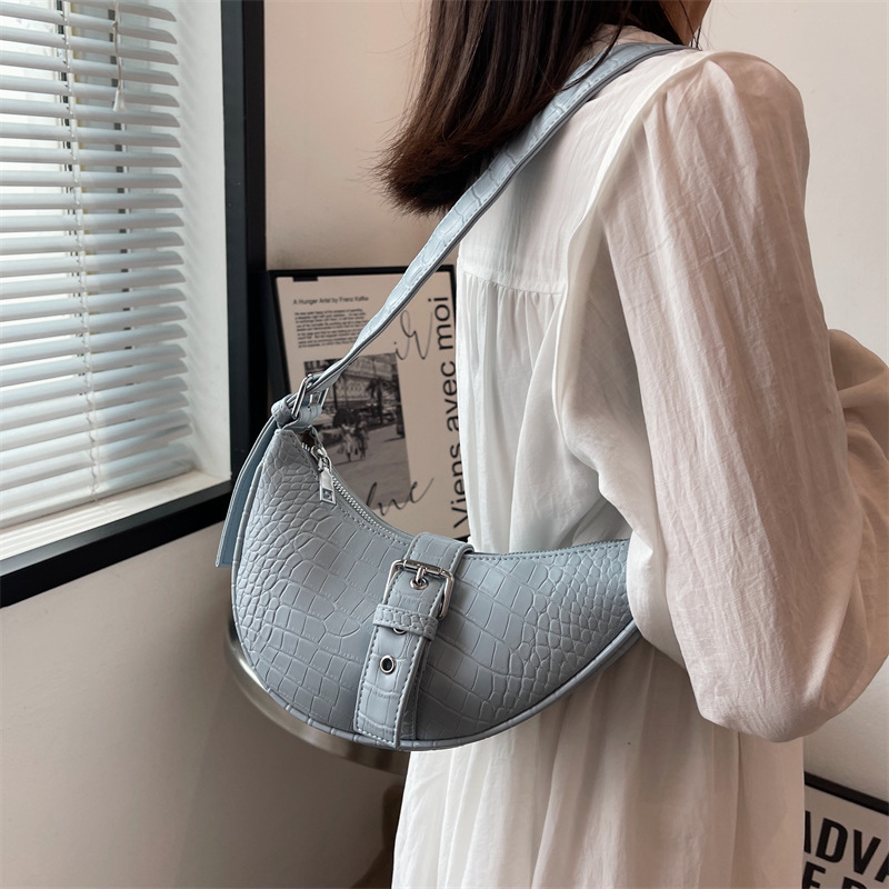 High quality Texture Niche Design Women's Shoulder Bag Blue - Shop at LoveMi