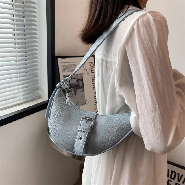 High quality Texture Niche Design Women's Shoulder Bag Blue - Shop at LoveMi