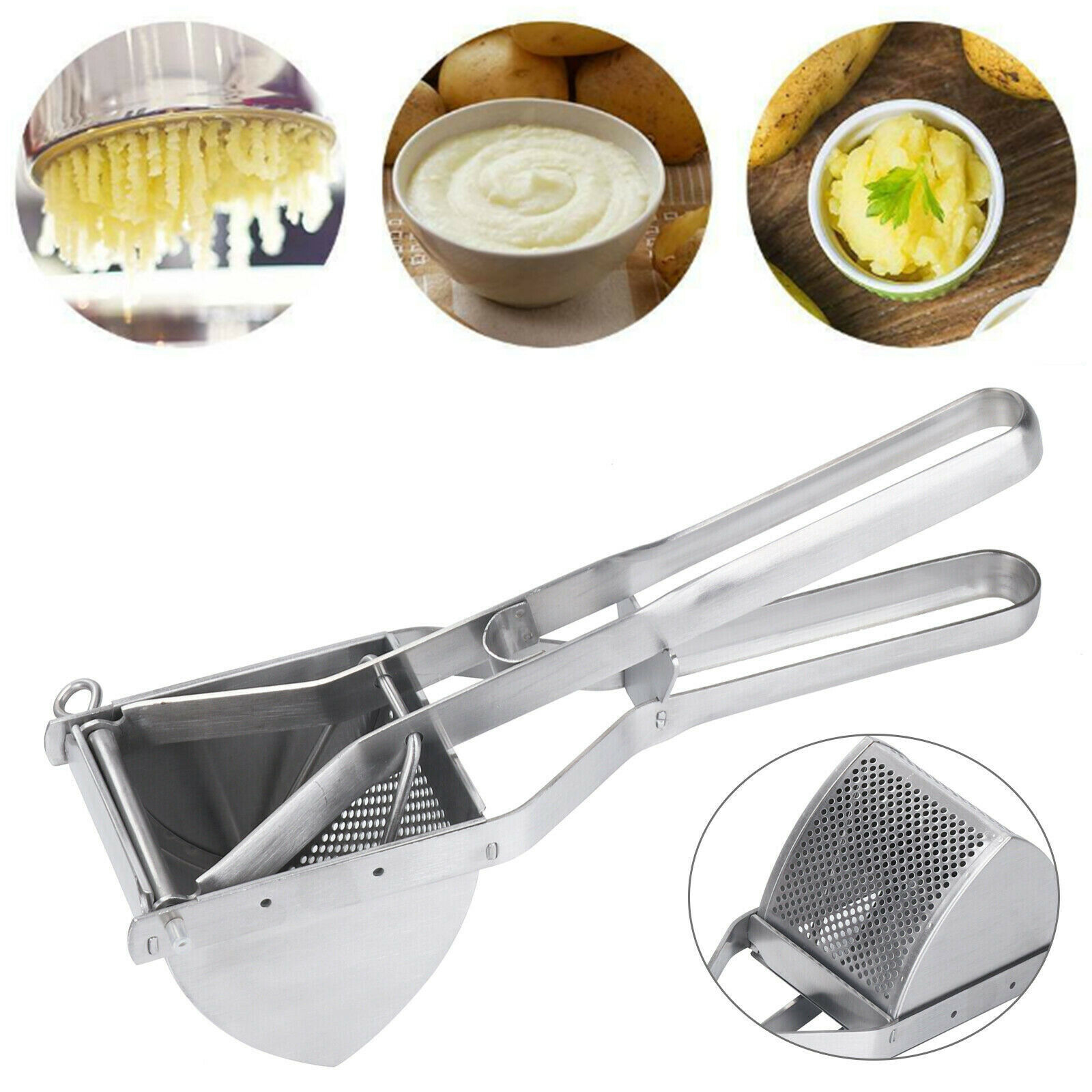 New Large Stainless Steel Potato Ricer Masher Fruit Press Juicer Crusher Squeeze — foto 4