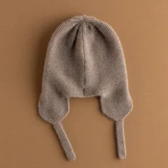 Women's Pure Cashmere Knitted Hat Ear Protectors - Khaki - View 1