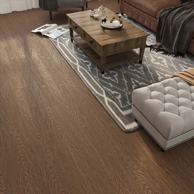 Walnut-colored Prefinished Tongue-and-groove Solid Bamboo Flooring