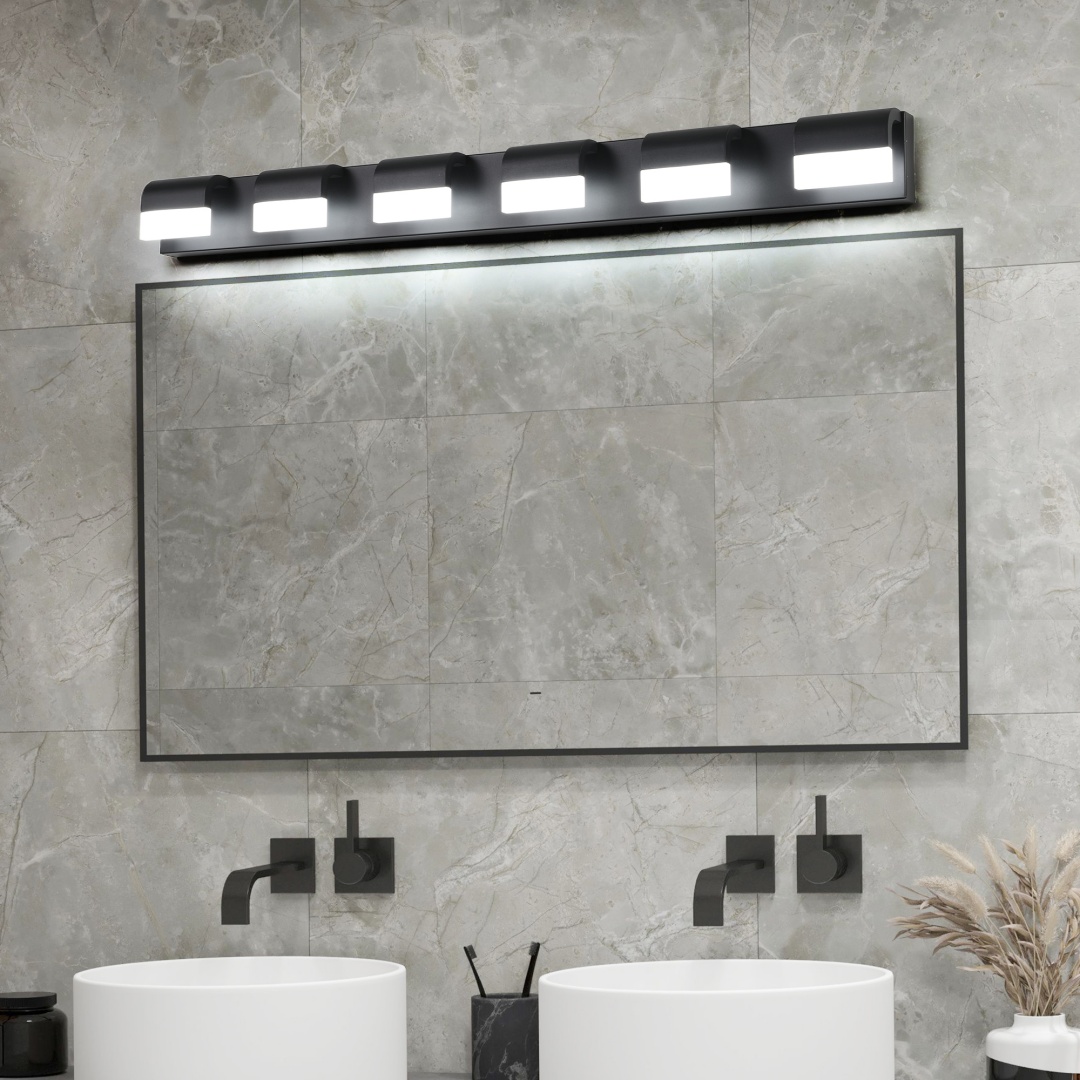 Modern Bathroom Vanity Lighting 6-Light LED Vanity Lights Over Mirror Bath Wall Lighting