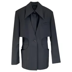 Two Pieces Of Casual Fake Jackets With A Hollowed Out Niche Design On The Waist - Black - View 1