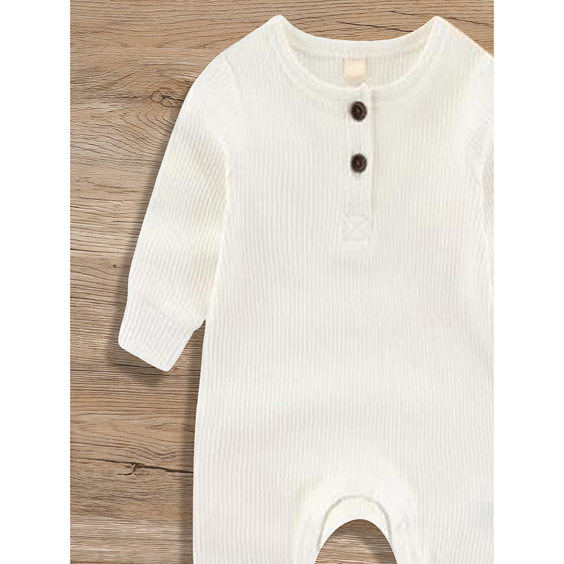 3-Pack Newborns Infants Baby Boys & Girls Long Sleeve Ribbed Romper Soft Button Front Jumpsuit — foto 13