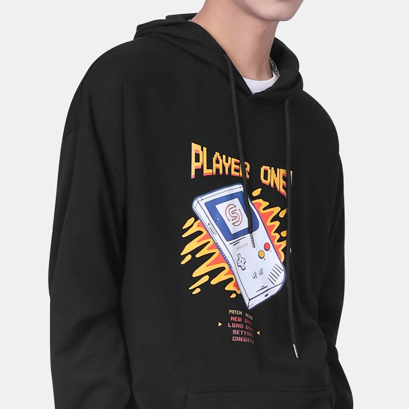 American Vintage Street Tide Pixel Print Sweater Men