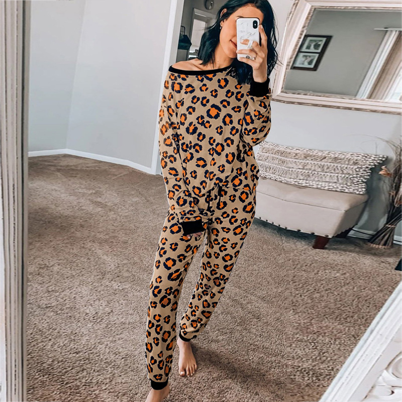 Title 4, Leopard Print Home Service 2-piece Set Women