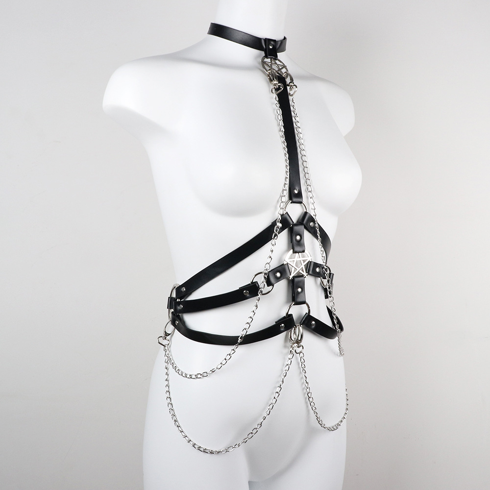 Title 3, Fashion Sexy Long Chain Adjustable Leather Stra...