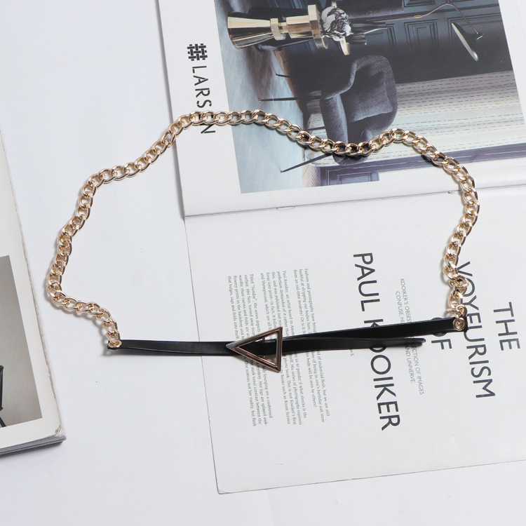 Korean Style Simple Thin Thin Belt With Triangle Buckle