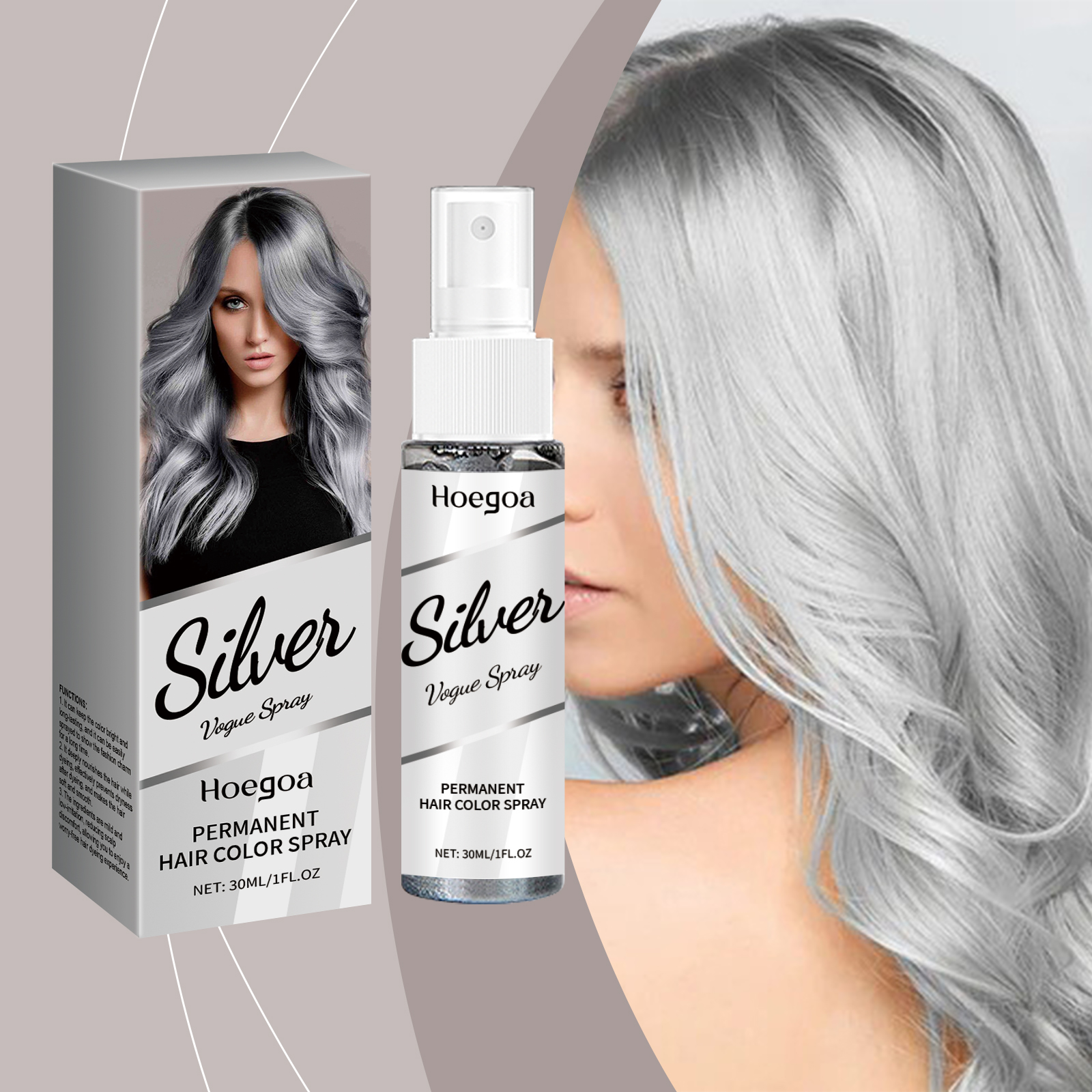 Silver-gray Hair Dye Spray 30ml
