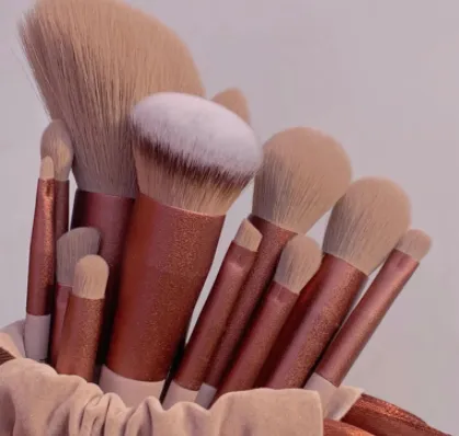 Makeup Brush Set Make Up Concealer Brush Blush Powder Brush Eye Shadow Highlighter Foundation Brush Cosmetic Beauty Tools - 13 Pink Cloth Bags