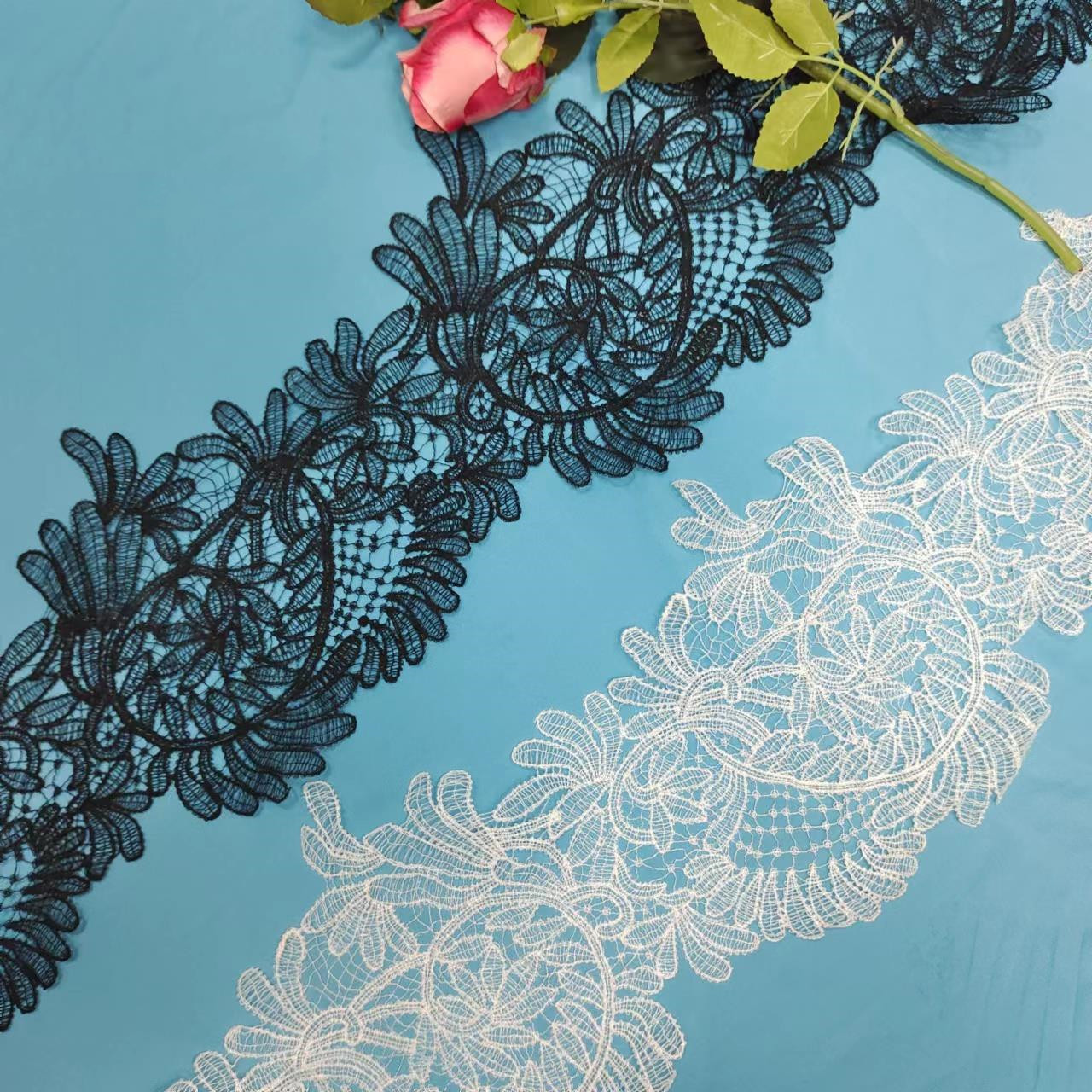 Fish Silk Thread Lace Black And White Embroidery Lace Embroidery Accessories