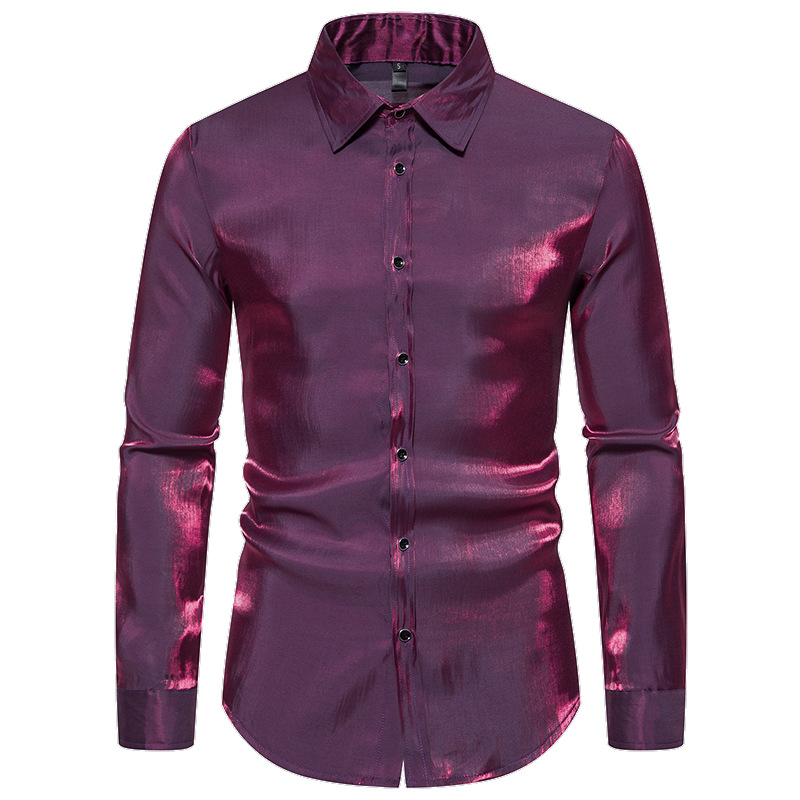 Title 4, Camicia Slim da Uomo Nightclub Colorata. Vestib...