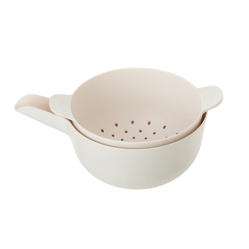 Bamboo Fiber Double-layer Vegetable Sink Drain Basket