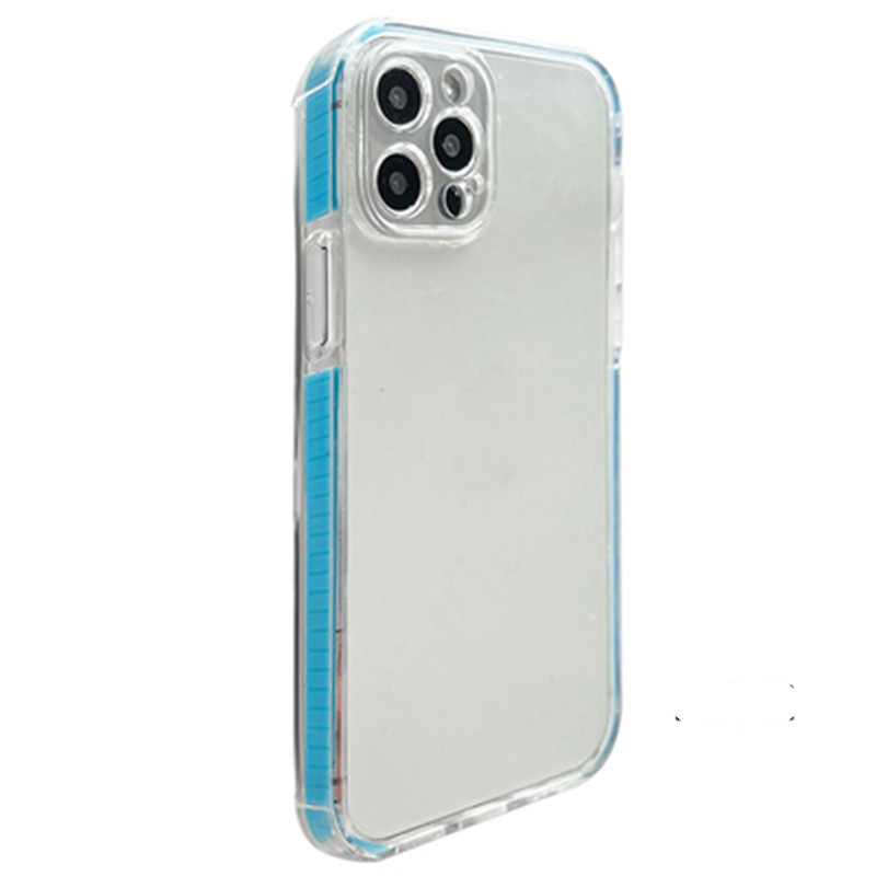 Coque de téléphone transparente épaissie à bord bicolore avec protection antichoc – violette – iPhone 6P/6SP