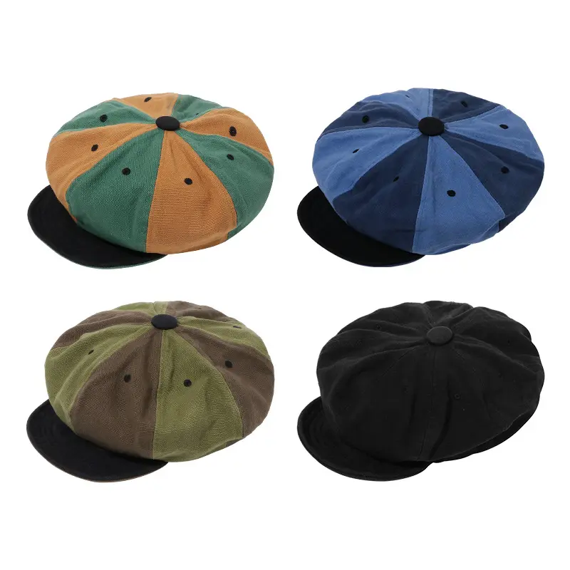 Color Matching Tension Adjustment Beret Soft Brim