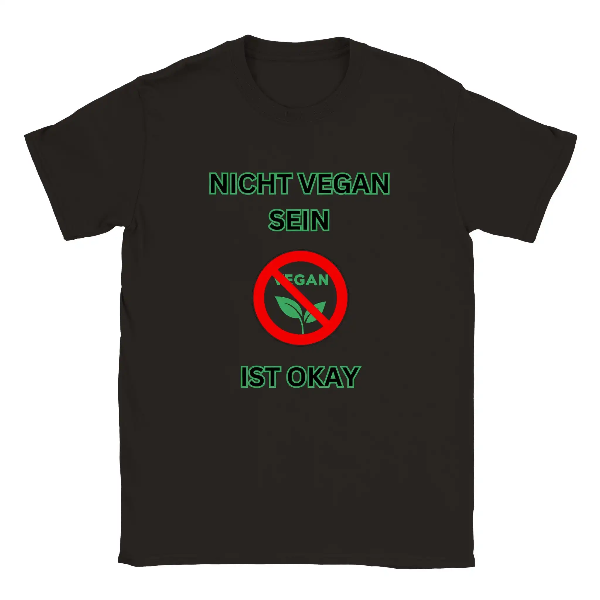 Men's 3D Digital Printing Casual Round Neck Short Sleeves NICHTVEGAN SEIN
