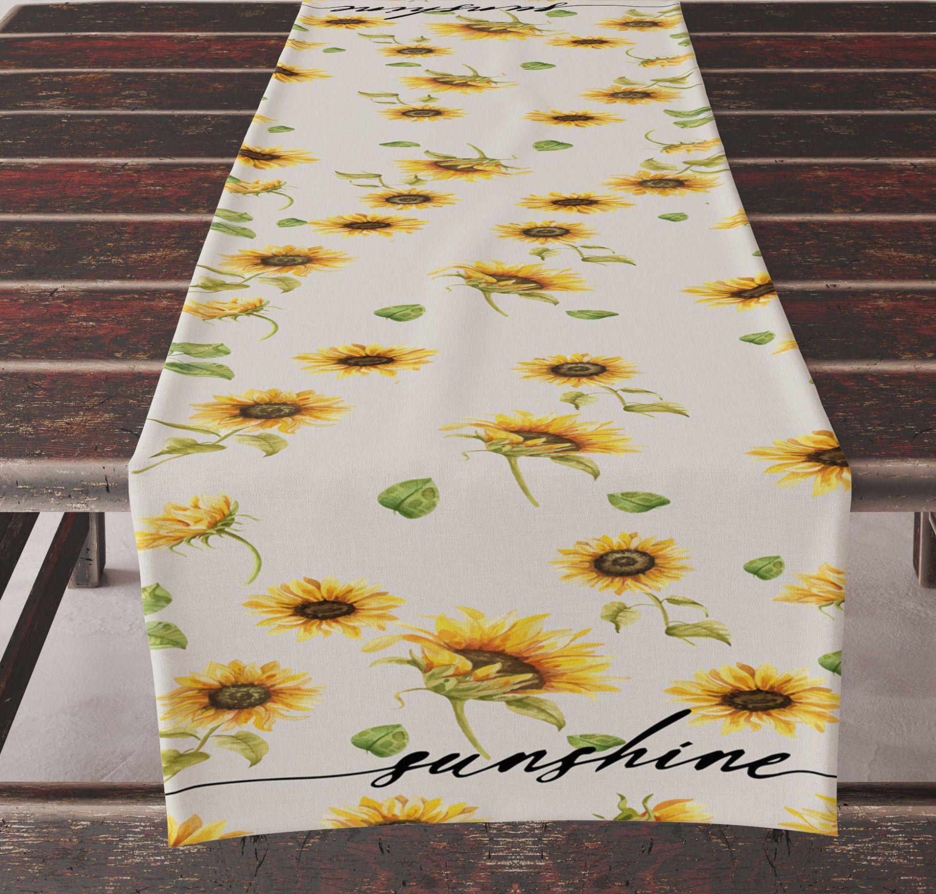 Title 3, Spring And Summer Sunflower Printing Table Runn...