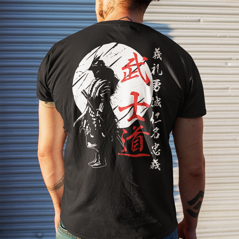 Title 7, T-shirt "Samurai Spirit" stile giapponese con s...