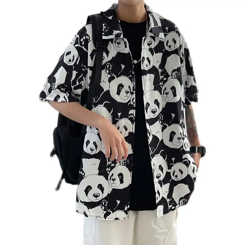 Men's Fashion Casual Panda Full Printed Shirt