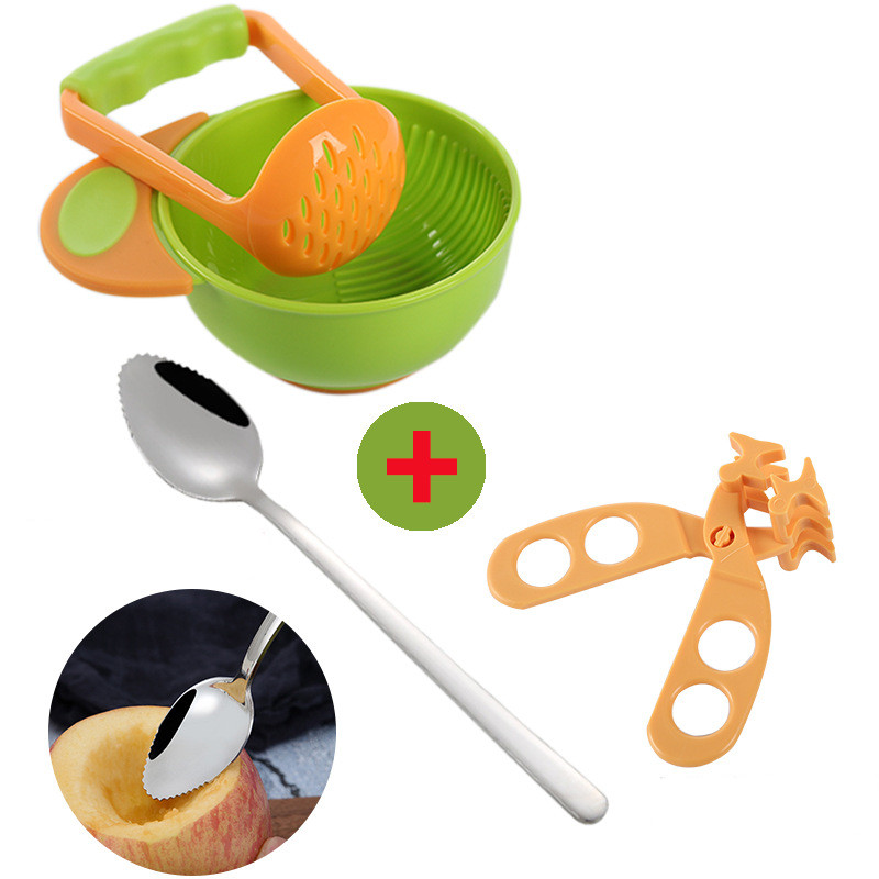 145e7ac0 0c0c 4356 bbe7 924c7030bd44 - Baby Food Supplement Tool Grinding Bowl Supplementary Scissors Set
