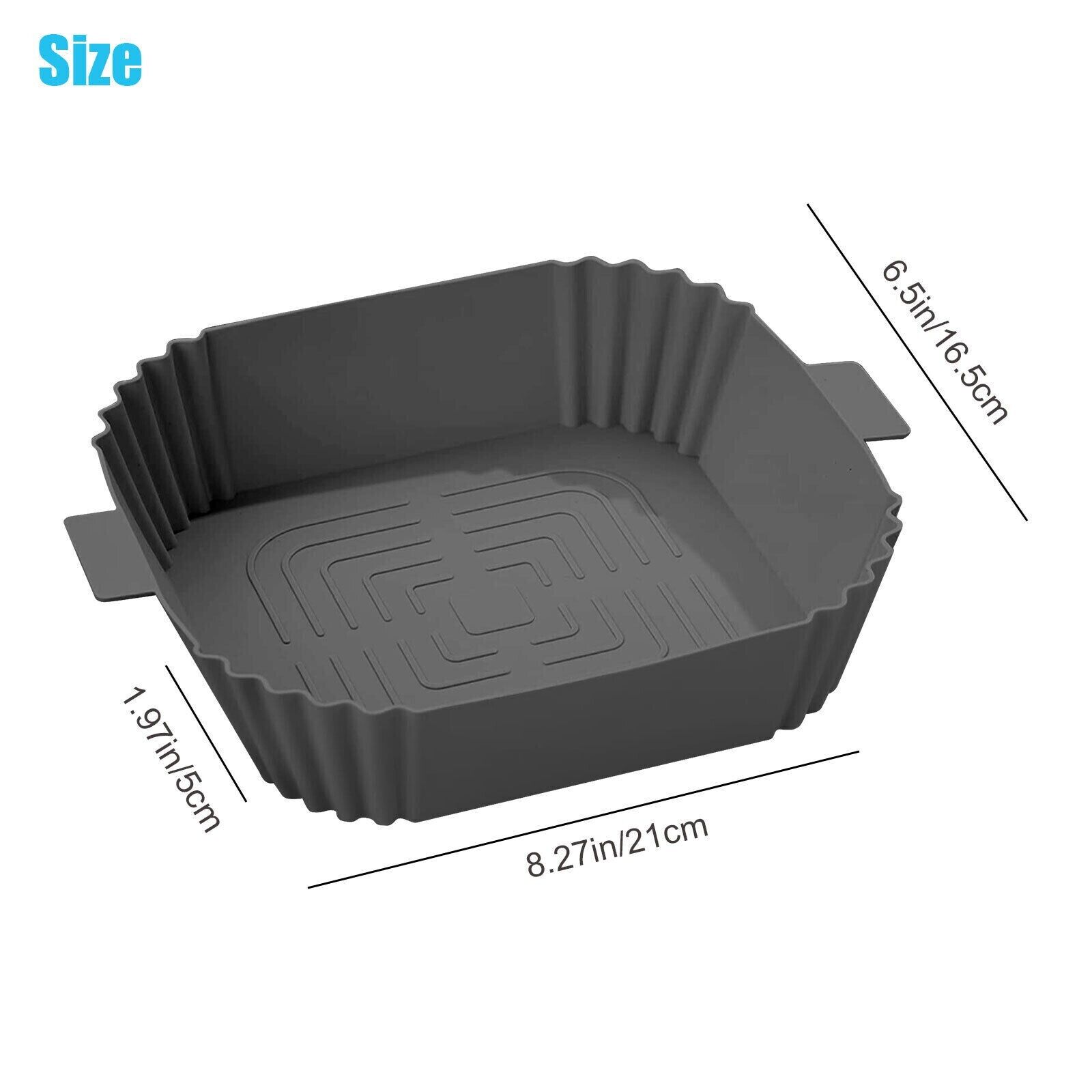 Silicone Air Fryer Tray Basket Liners Pot, Air Fryer Silicone Pot Basket Liners Non-Stick Safe Oven Baking Tray Accessories, Air Fryer Silicone Basket Liners Square, Reusable Air Fryer Silicone Pots for Food Safe Air Fryers Oven Accessories, Air Fryer Sil