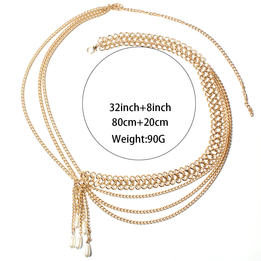 Title 1, Body Chain Exaggerated Geometric Pearl Droplet ...