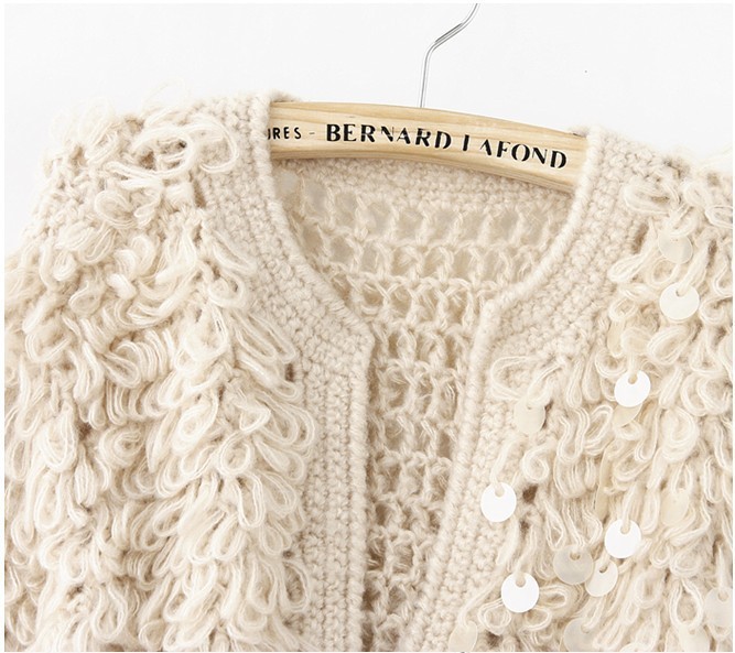 Women's Sequined Mohair Short Sweater