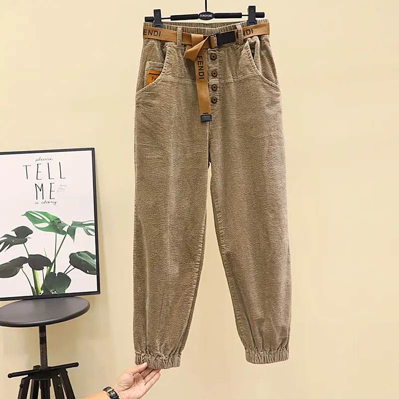Women's Loose High Waist Corduroy Sweatpants