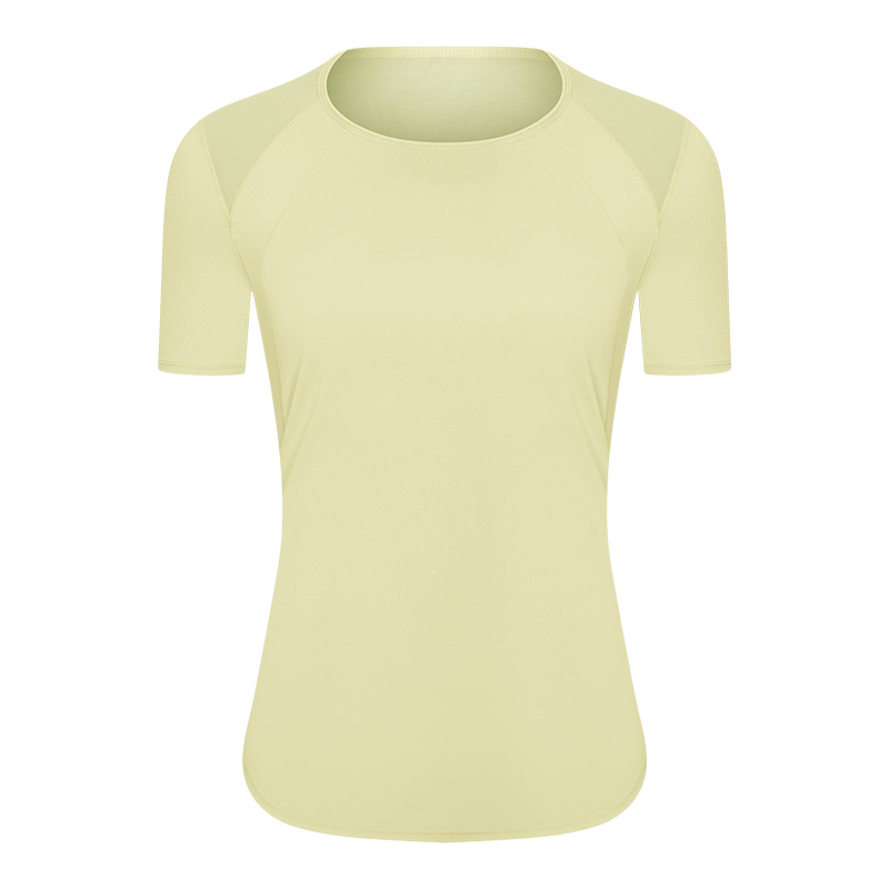 Title 6, Mesh Stitching Yoga Short-sleeved Loose