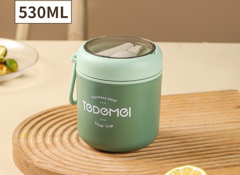 304 Breakfast With Cover Spoon Portable Soup Jar Cups - Image 11