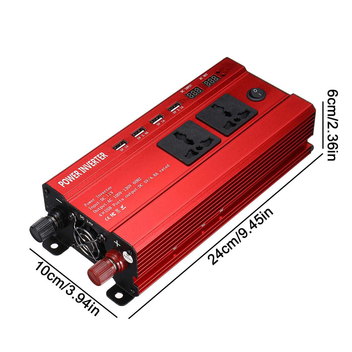 6000W Car Power Inverter Converter DC 12V To AC 240V 4 USB 2 UK Socket Sine Wave 8