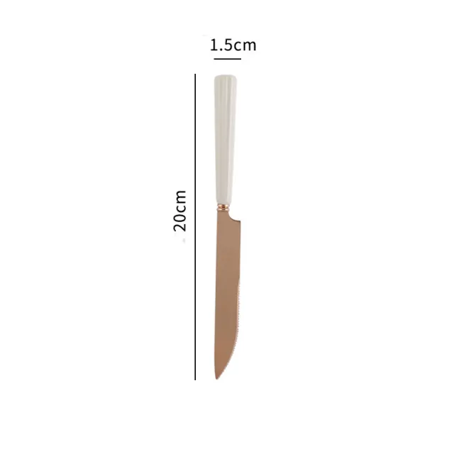 Scandinavian Ins Style Ceramic Tableware Beige Dinner Knife - Shop at LoveMi