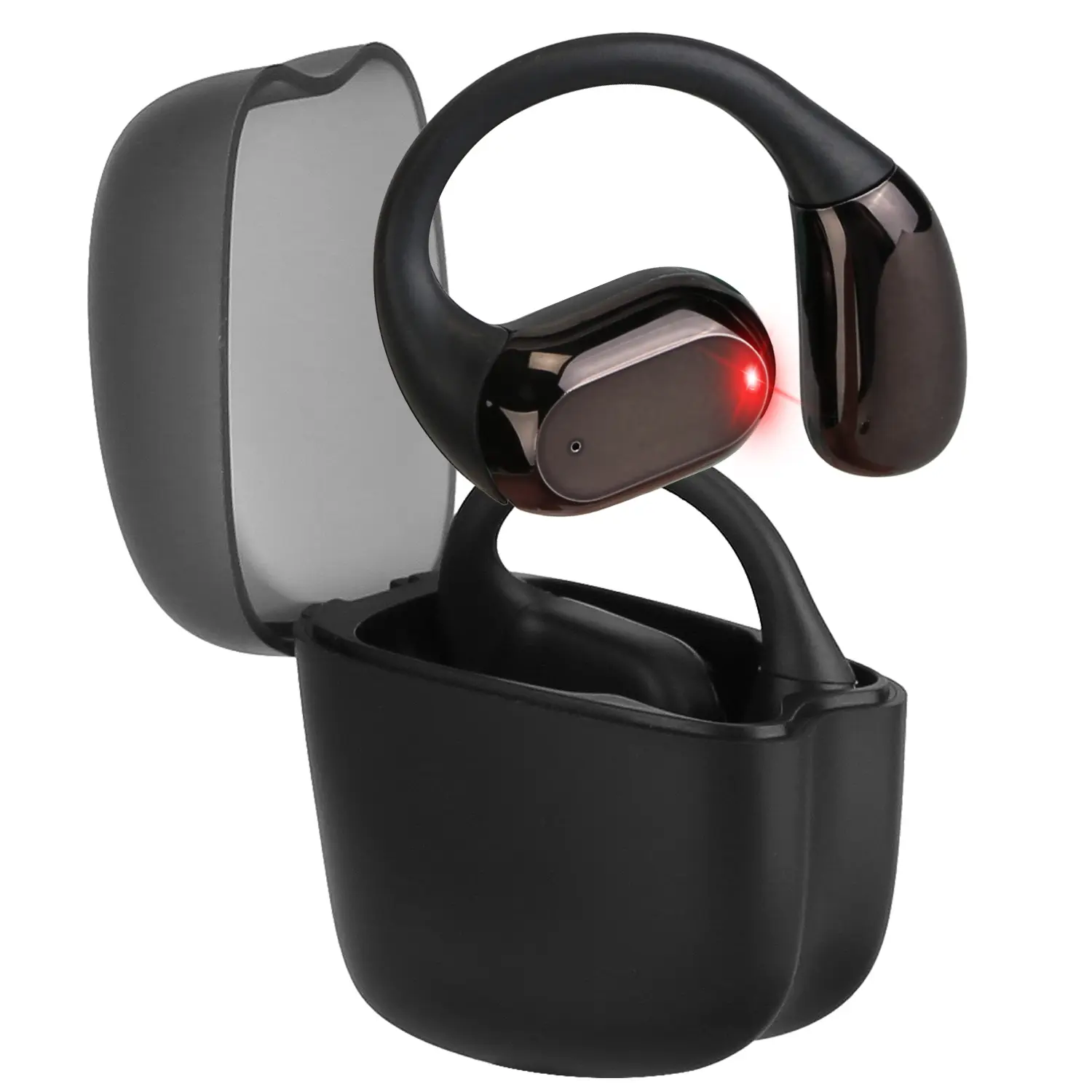 1 Set Wireless V5.4 Open Ear Earbuds With Earhook LED Display Charging Case IPX5 Waterproof 300Hrs Standby Time Touch Control Stereo Sport Headphones For Workou