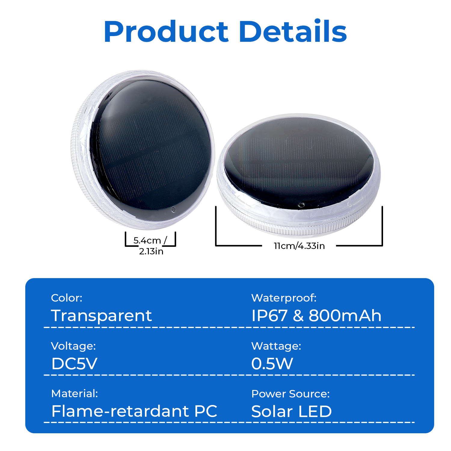 Solar Rechargeable Floating Pool Lights-2 Pack, Pool Lights That Float With Remote Control, 9 Lighting, Timing Mode, IPX7 Waterproof For Inground Pool, Bathroom, Bathtub, Pool Party — foto 7