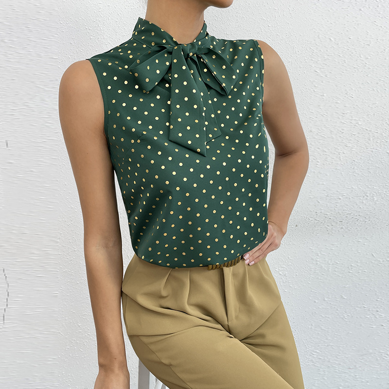 New Amazon Hottie Bow Tie Dot Top Shirt
