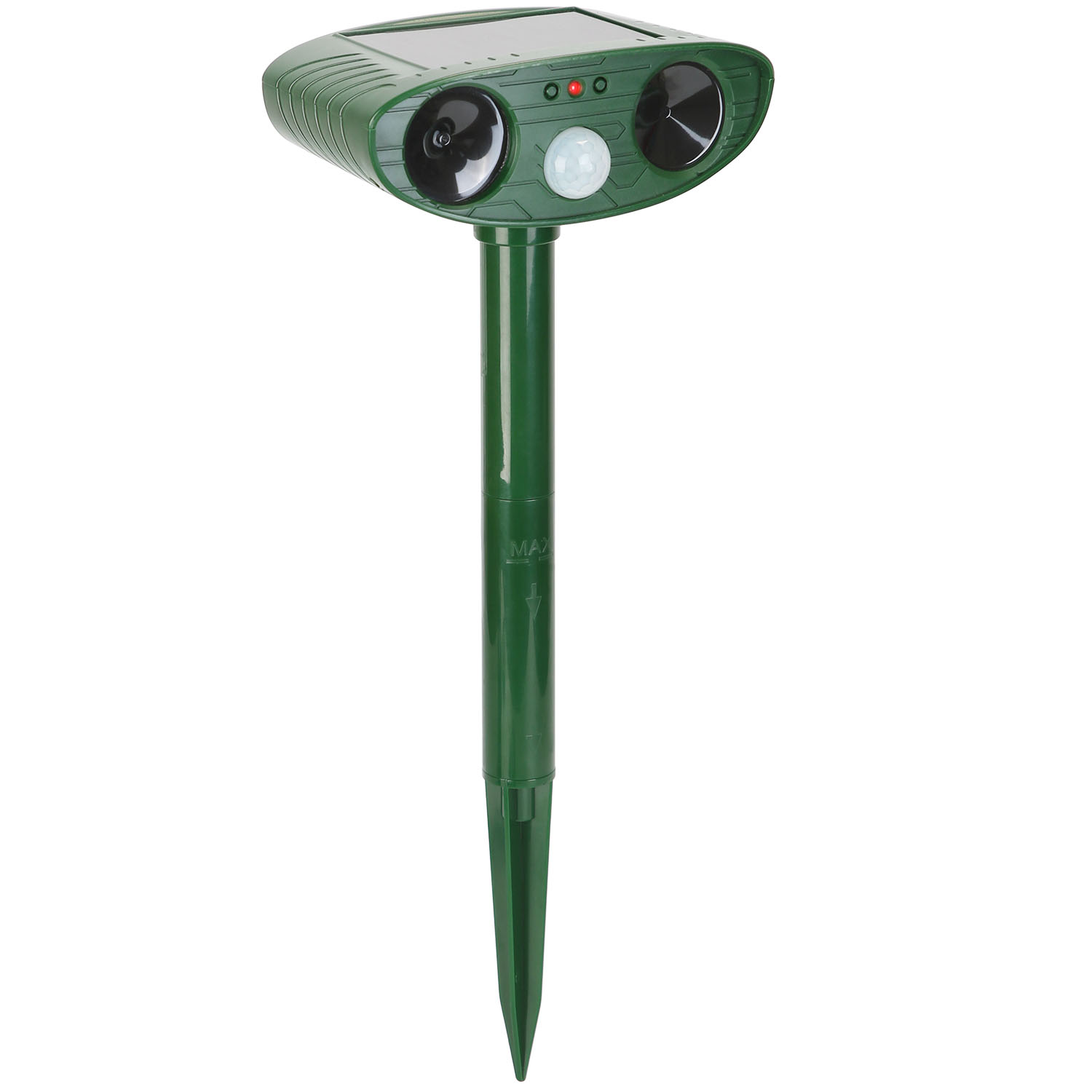 1Pc Solar Ultrasonic Animal Repeller PIR Motion Sensor Animal Repellent Chaser IPX4 Waterproof For Farm Garden Yard To Drive Raccoon Squirrel Rat Skunk Rabbit Mole Dog Cat Snake