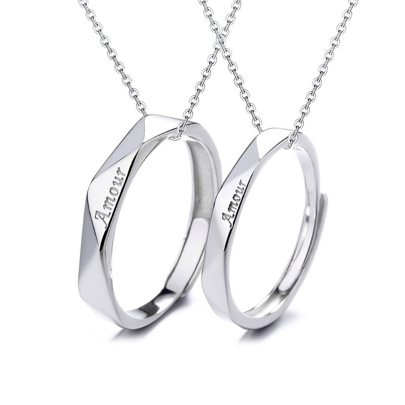 Diamond Ring French Letter Clavicle Chain