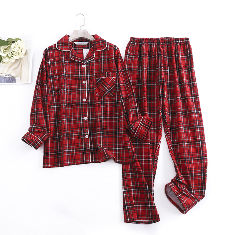 Title 15, Checkered Pure Cotton Womens Pajamas Set Home ...