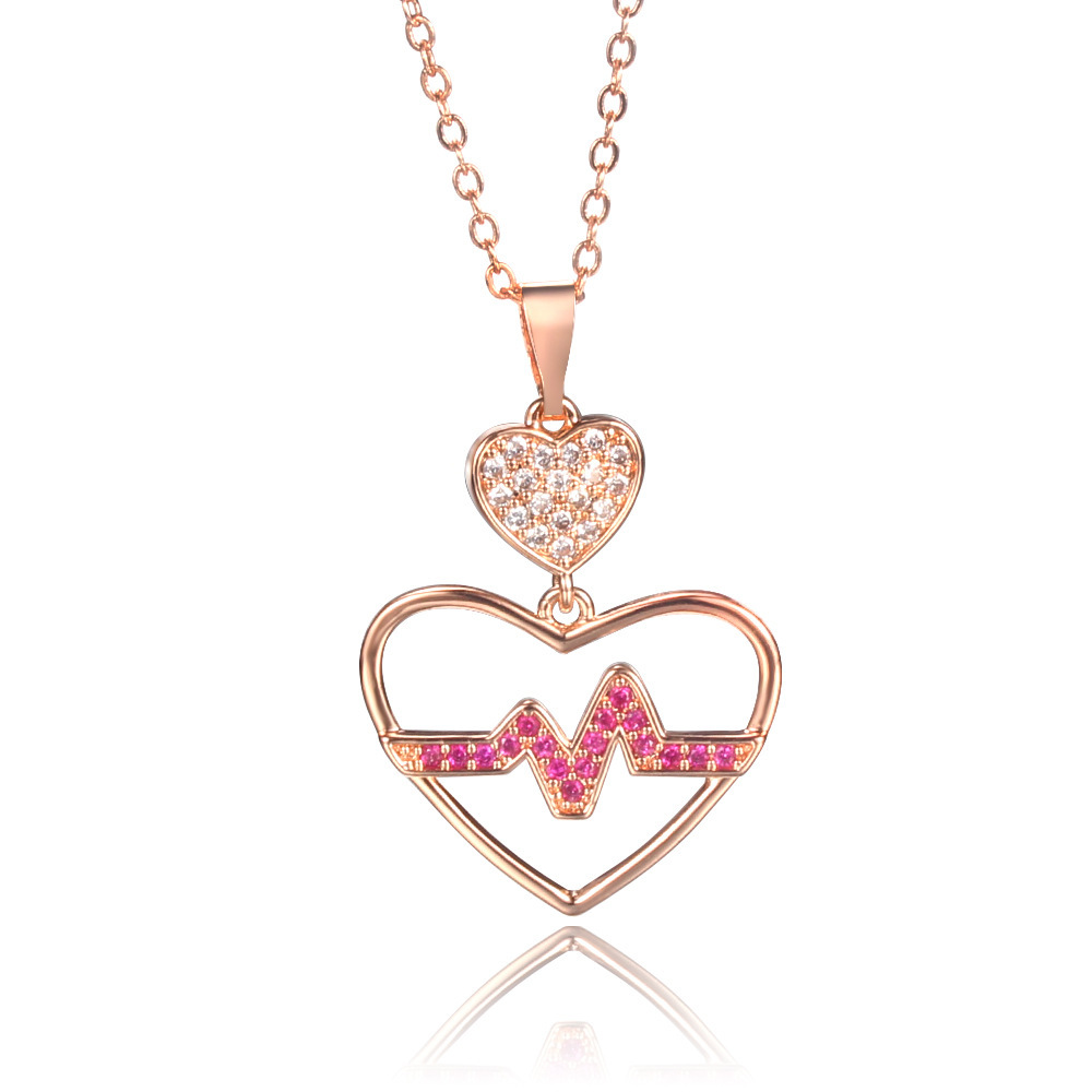 Personalized Sweet Heart Necklace With Cardiogram