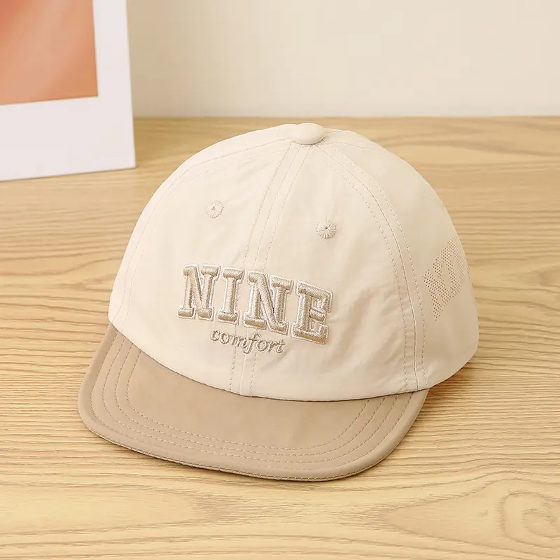 Children's Multi-color NINE Embroidered Mesh Breathable Quick-drying Lightweight Fashionable Casual Flat-brim Baseball Cap Suitable For Sports And Travel