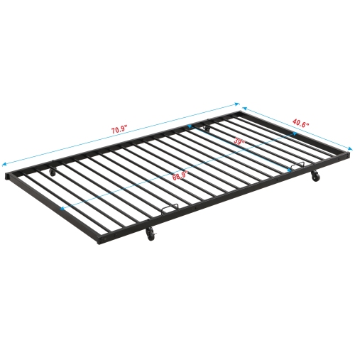 Full Over Full With Trundle Metal Bunk Bed view 9