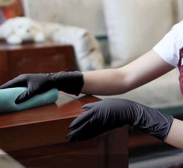 Black Thick Disposable Gloves 1 0 0PCS, PVC Nitrile Rubber, Food Grade, Latex Free, For Kitchen Dishwashing & Protection 4