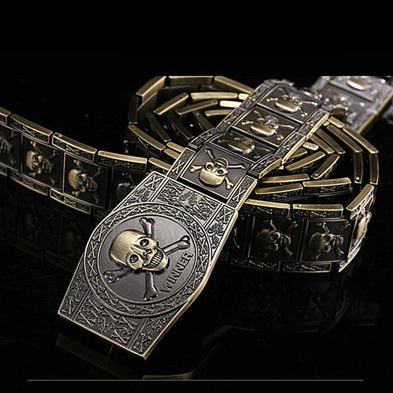 Title 5, Skeleton Metal Belt Casual Versatile Punk Motor...