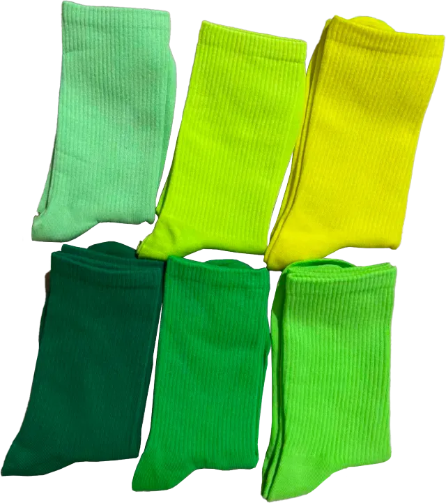 Vibrant Socks For Women 6 Pairs Of Colorful Candy Hued Cotton Socks For Spring Fall Dance Instagram Trendy Mid Calf Length Solid Color Comfortable ... Green Series - Shop at LoveMi