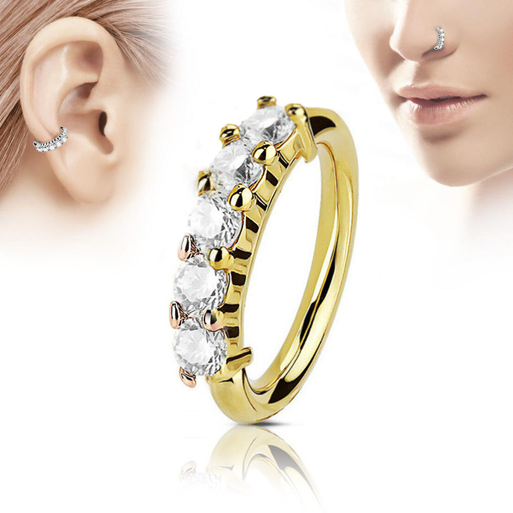 Single Row Zircon Nose Ring Earrings Versatile