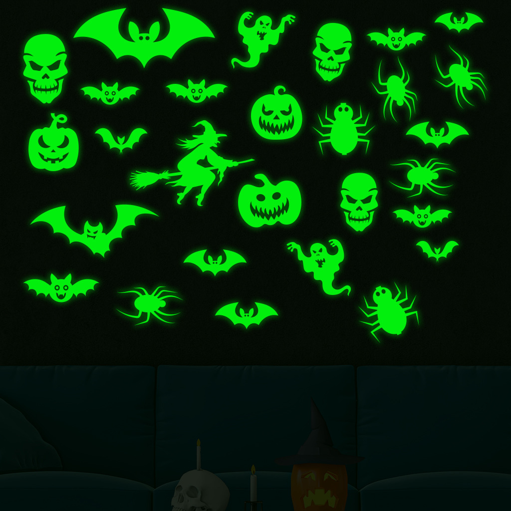 Halloween Green Fluorescent Wall Sticker (4sheets