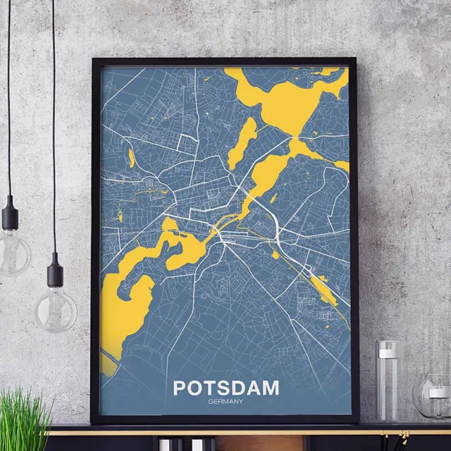 Potsdam World Map Abstract Colorful Poster Home Wall Decor Modern Picture - Shop at LoveMi