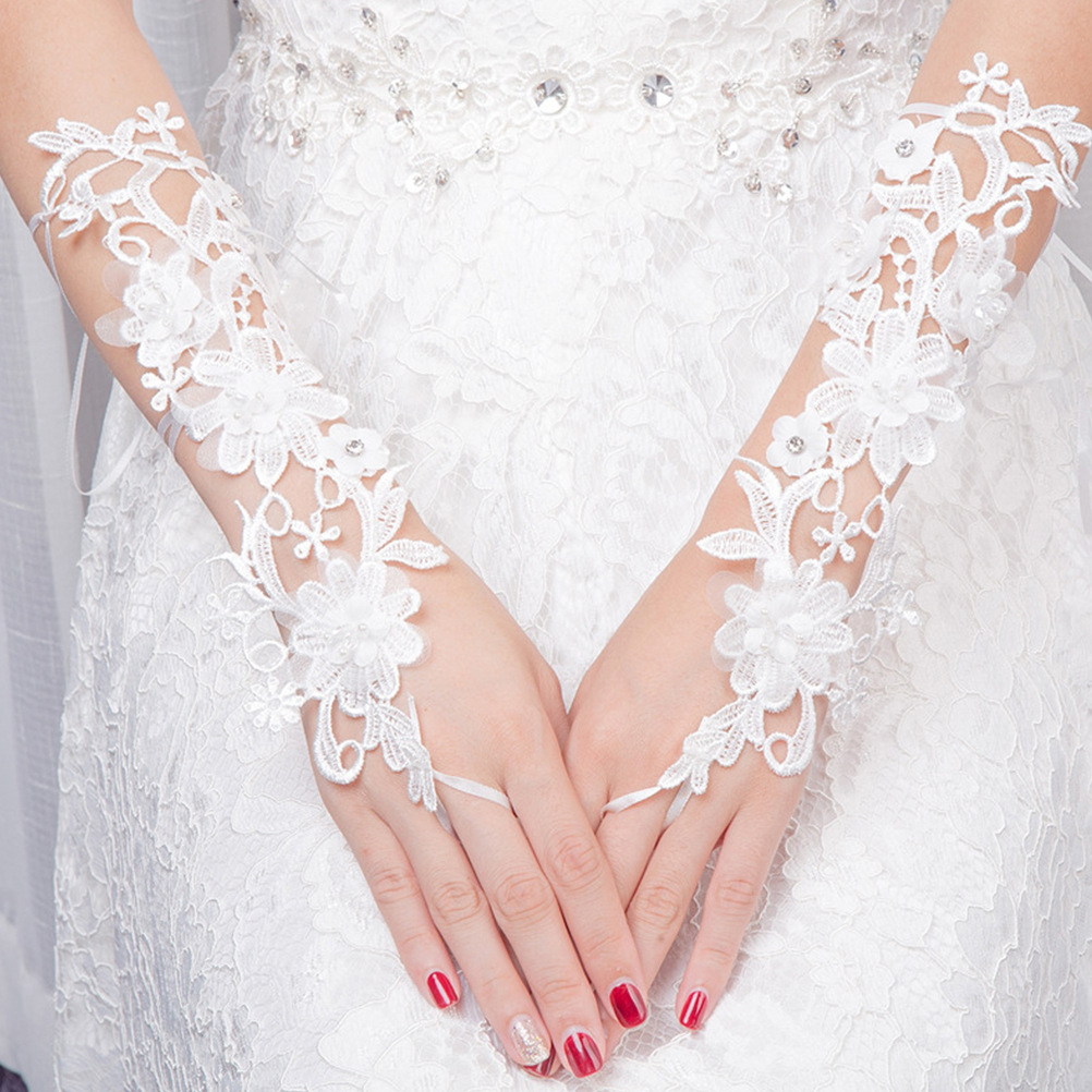 Title 5, New Wedding Bride Wedding Fingerless Gloves Sho...