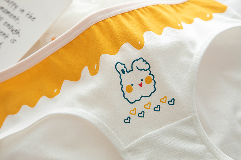 Title 7, Simple Yellow Cute Rabbit Girl Underwear Women